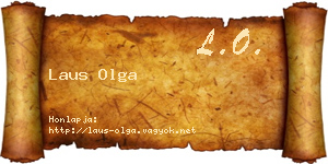 Laus Olga névjegykártya